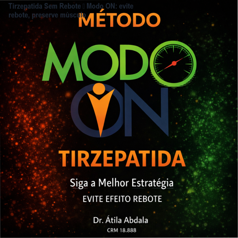 Capa do curso Tirzepatida Sem Rebote – Modo ON do Dr. Átila Abdala mostrando estratégia de desmame e preservação muscular