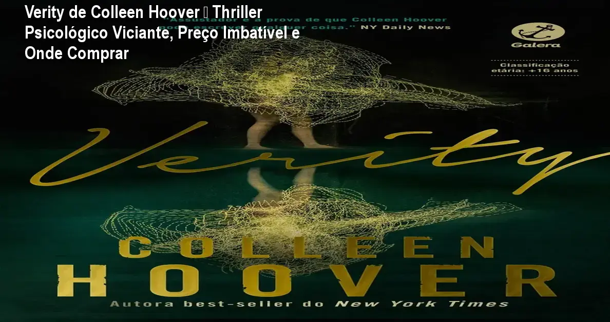 Capa do livro Verity de Colleen Hoover, thriller psicológico em oferta por R$ 34,99