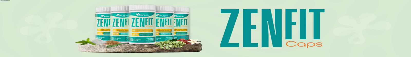 Frasco de ZenFIT CAPS usado antes das refeições, mostrando controle da fome e auxílio no emagrecimento