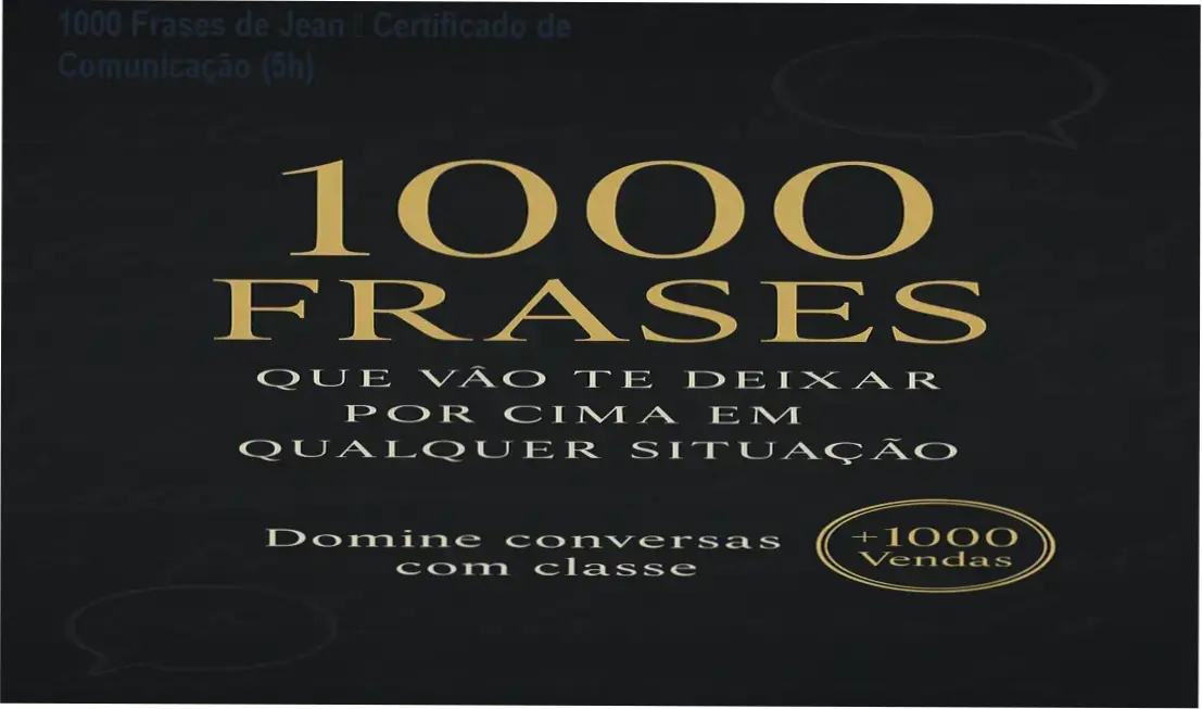 1000 Frases de Jean – certificado de comunicação e carga horária