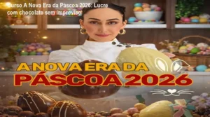 Marrara Bortoloti apresentando o curso A Nova Era da Páscoa 2026 com foco em produção e vendas de chocolates