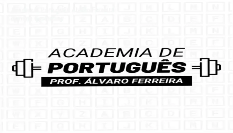 Tela da Academia do Português Álvaro Ferreira mostrando aulas em vídeo e módulo de questões comentadas