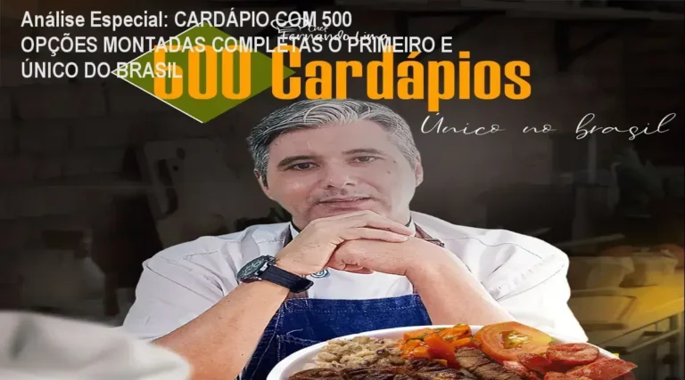 Capa informativa sobre o tema CARDÁPIO COM 500 OPÇÕES MONTADAS COMPLETAS O PRIMEIRO E ÚNICO DO BRASIL