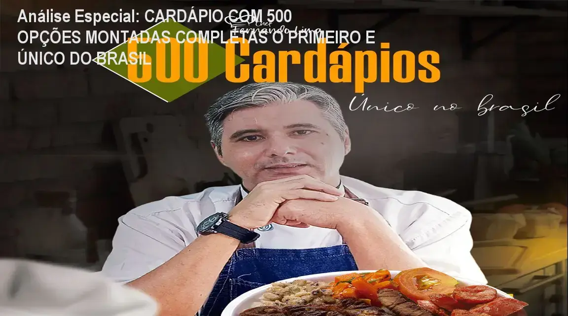 Capa informativa sobre o tema CARDÁPIO COM 500 OPÇÕES MONTADAS COMPLETAS O PRIMEIRO E ÚNICO DO BRASIL