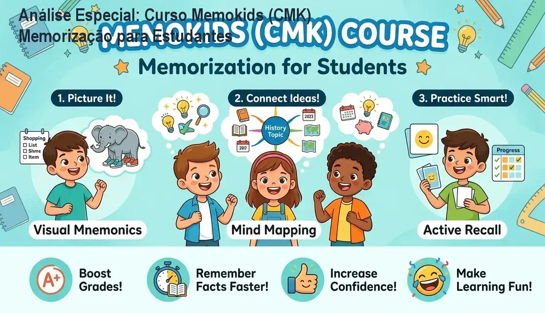 Capa informativa sobre o tema Curso Memokids (CMK) Memorização para Estudantes