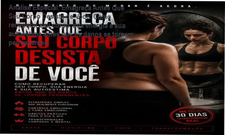 Capa informativa sobre o tema Emagreça Antes Que Seu Corpo Desista de Você: Como recuperar seu corpo, sua energia e sua autoestima antes que os danos se tornem permanentes