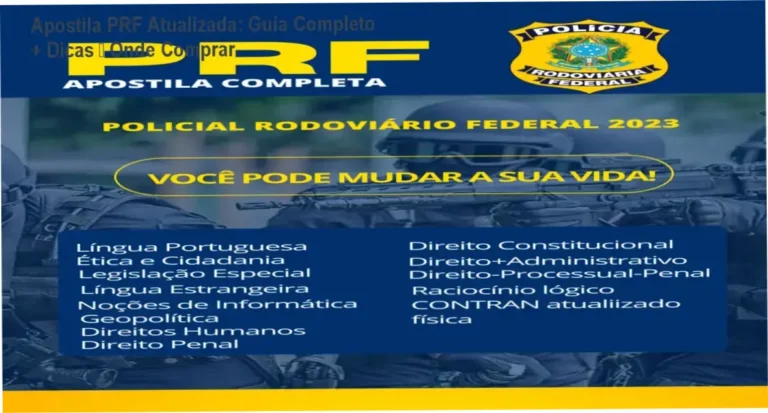 Capa da Apostila PRF Atualizada com preço promocional e indicações de compra