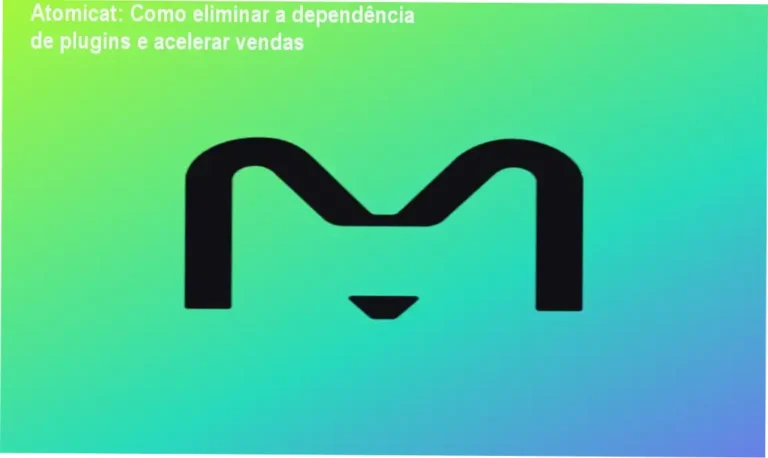 Atomicat: Como eliminar a dependência de plugins e acelerar vendas 2 Tela do Atomicat mostrando construtor drag-and-drop, checkout integrado e analytics