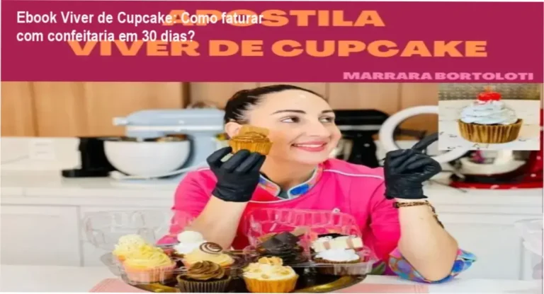 Capa do Ebook Viver de Cupcake mostrando estratégias de lucro para confeitaria