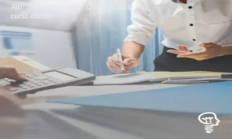 Tela mostrando onde baixar o curso Auxiliar Administrativo no site oficial
