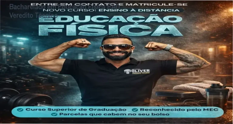 Curso superior EAD em Educação Física com certificado reconhecido, flexibilidade de horários e conteúdo integrado de saúde e liderança