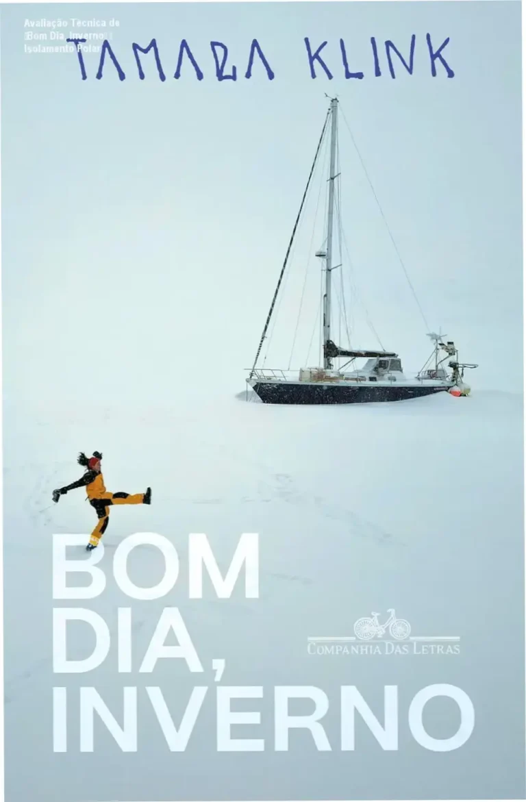 Capa do e‑book Bom Dia, Inverno de Tamara Klink mostrando o veleiro no gelo