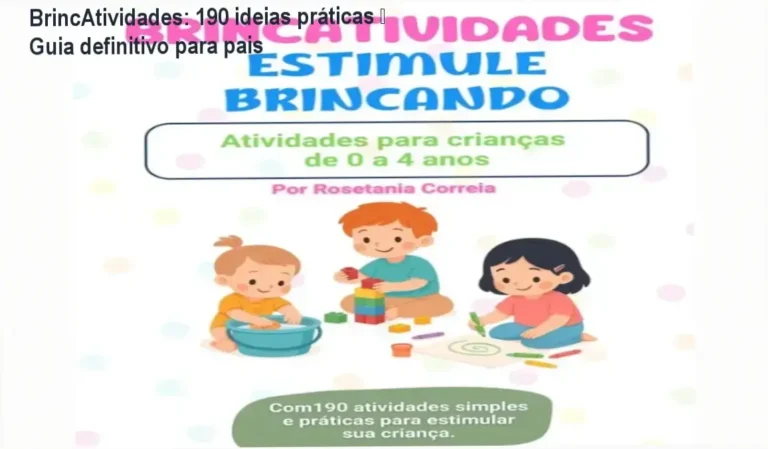 Capa do e‑book BrincAtividades mostrando atividades domésticas para crianças de 0 a 4 anos