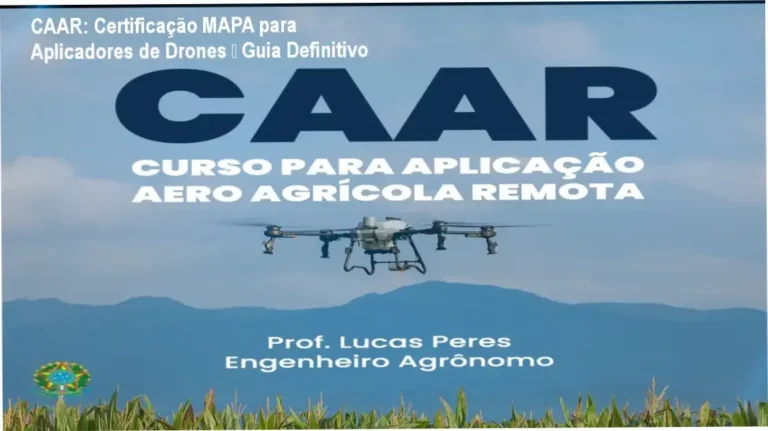 Certificação oficial MAPA do curso CAAR para aplicadores de drones aeroagrícolas