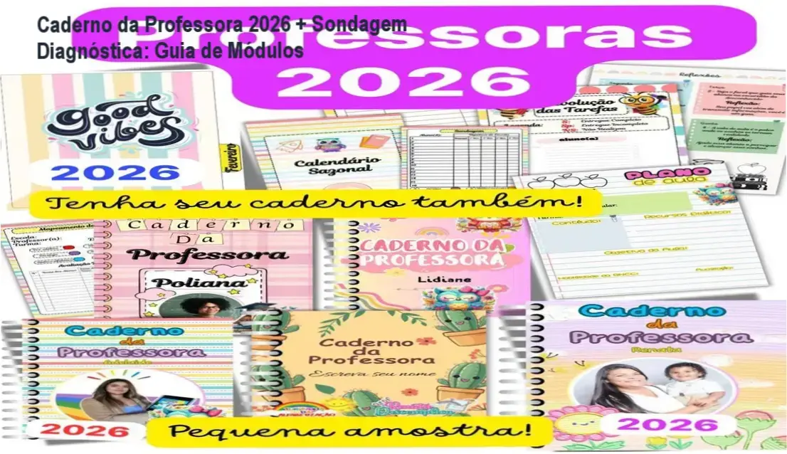 Caderno da Professora 2026 + Sondagem Diagnóstica: Guia de Módulos 1 Caderno da Professora 2026 + Sondagem Diagnóstica – módulos, aulas e conteúdo programático