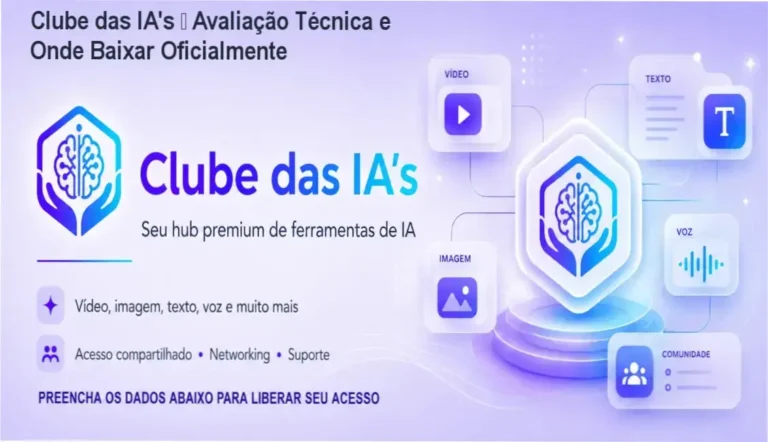 Tela mostrando acesso ao Clube das IA's no site oficial