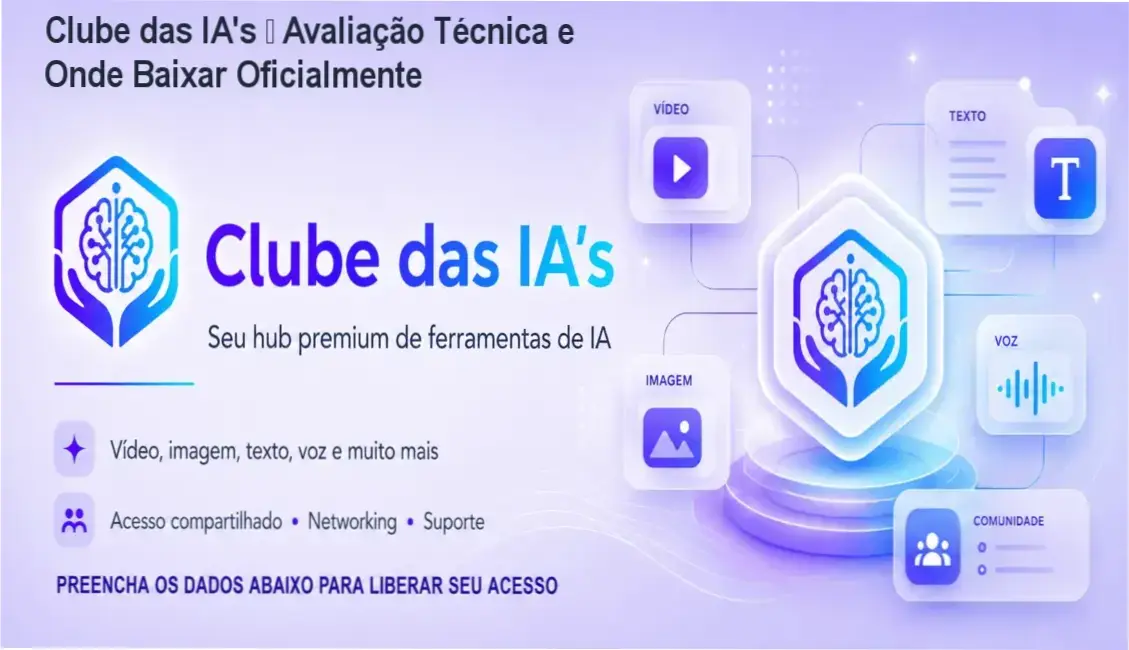 Tela mostrando acesso ao Clube das IA's no site oficial