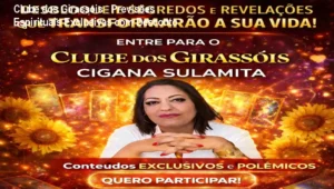 Página do Clube dos Girassóis mostrando conteúdo espiritual exclusivo para membros