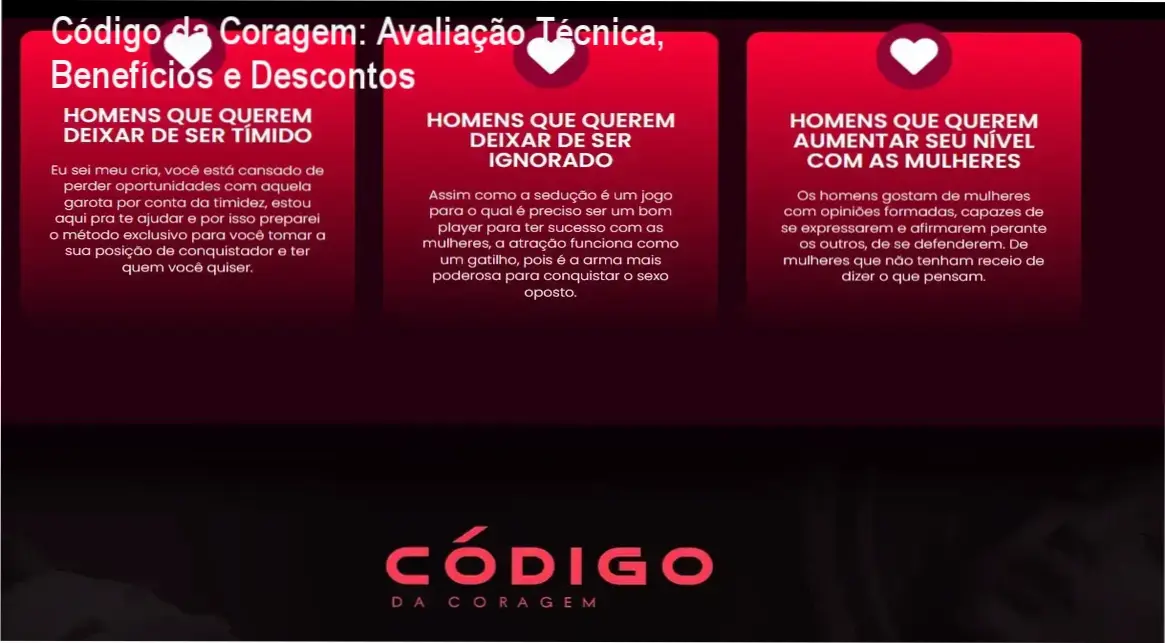 Capa do Código da Coragem de Titio Bernardo mostrando oferta com cupom de desconto