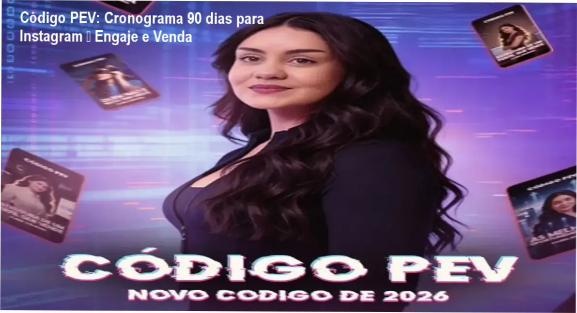 Código PEV – cronograma pronto de 90 dias para Instagram, mostrando a promoção e onde adquirir na Hotmart