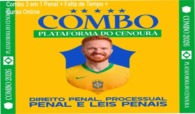 Combo 3 em 1 Penal + Falta de Tempo + Curso Online 3 Imagem do Combo 3 em 1 Penal mostrando livros interativos com QR Code para estudo rápido