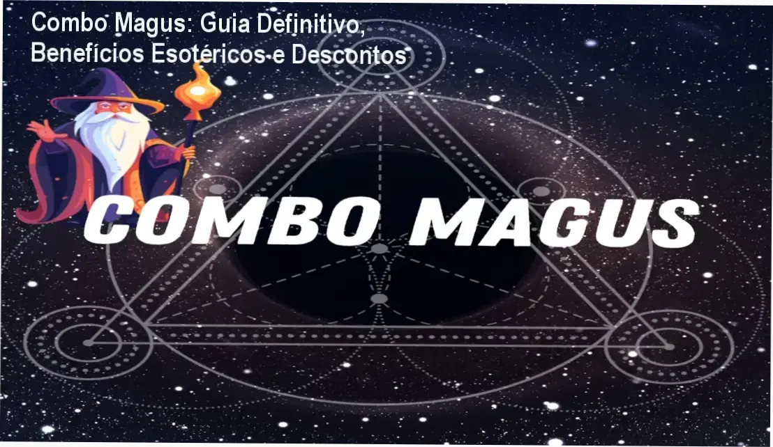Capa do Combo Magus mostrando biblioteca digital esotérica com destaque para oferta de até 60% off