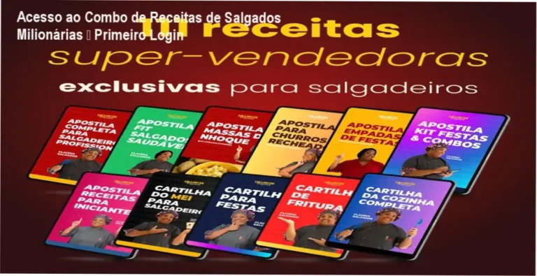 Combo de Receitas de Salgados Milionárias Cláudia Maqtiva login na área de membros