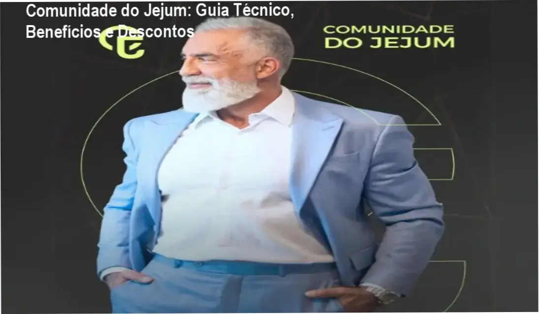 Imagem da página da Comunidade do Jejum destacando benefícios e cupom de desconto
