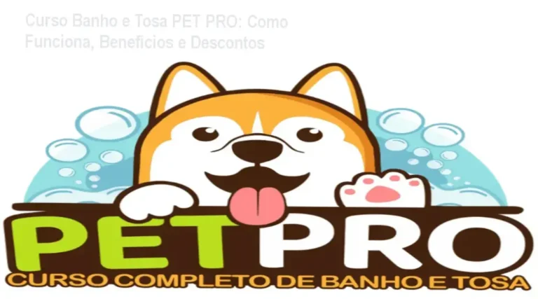 Imagem promocional do Curso Banho e Tosa PET PRO com destaque para desconto e certificado