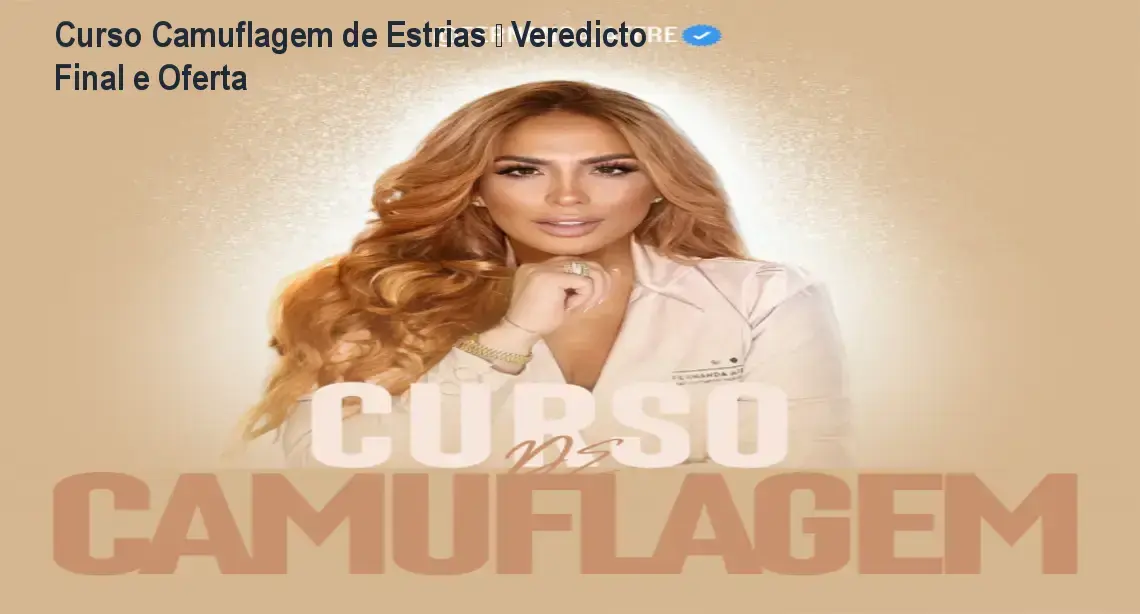 Imagem promocional do Curso de Camuflagem de Estrias e Cicatrizes online de Fernanda Jaffre