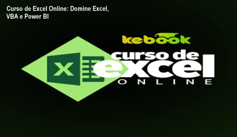Tela do Curso de Excel Online mostrando módulos de Excel, VBA e Power BI