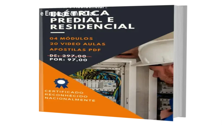 Imagem do Curso Elétrica Predial e Residencial mostrando aulas online e certificado