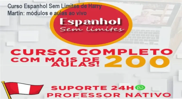 Curso Espanhol Sem Limites de Harry Martin módulos e aulas ao vivo