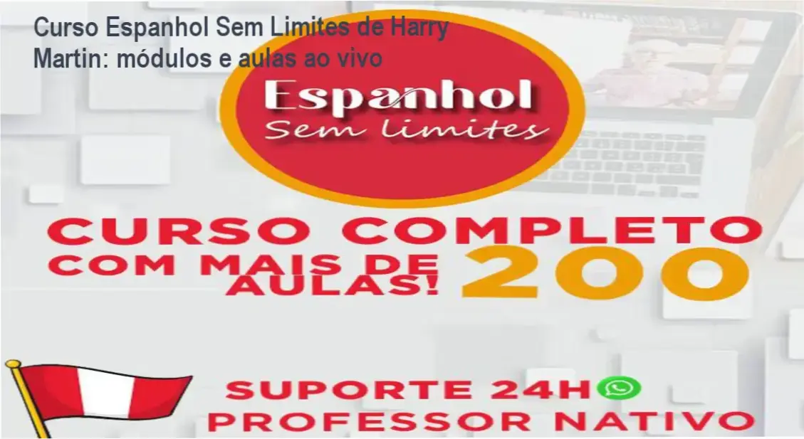 Curso Espanhol Sem Limites de Harry Martin módulos e aulas ao vivo