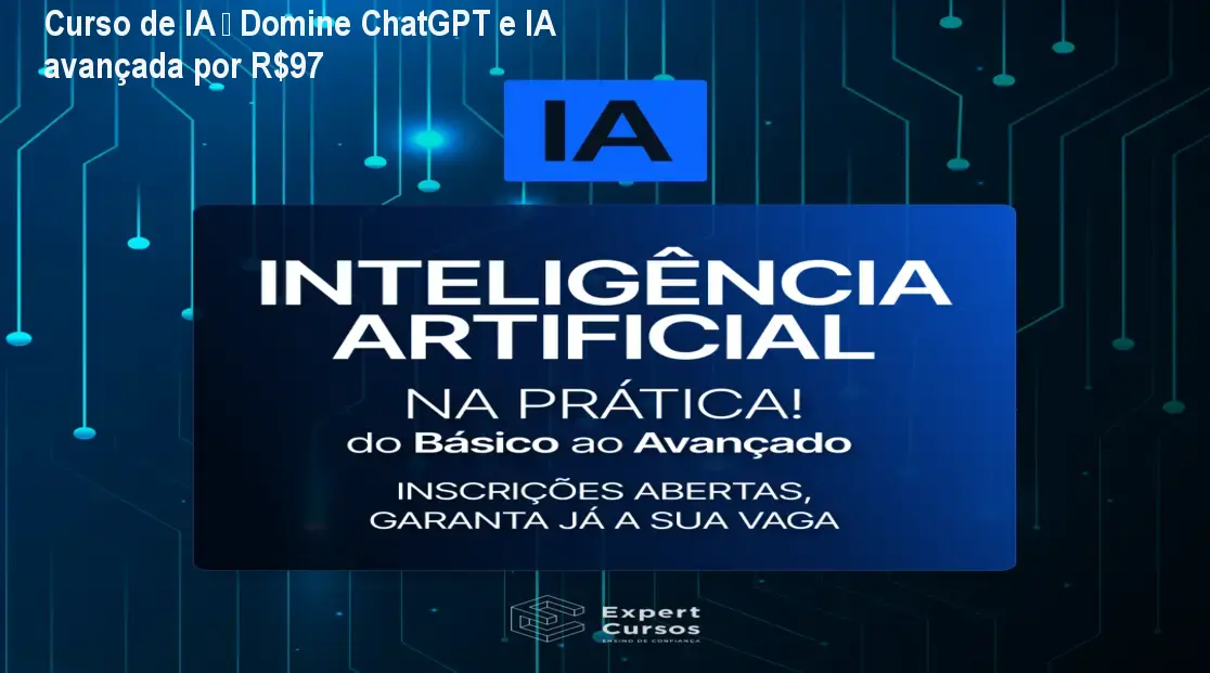 Curso de IA – Domine ChatGPT e IA avançada por R$97 1 Professor Diogo ensinando IA prática em vídeo aula do curso de Inteligência Artificial Expert