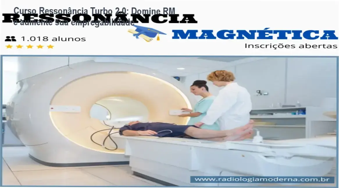 Imagem do Curso de Ressonância Magnética Método Turbo 2.0 destacando oferta e certificado