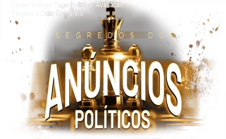 Imagem ilustrando o Curso Completo Tráfego Pago Político com destaque para benefícios de alcance e engajamento