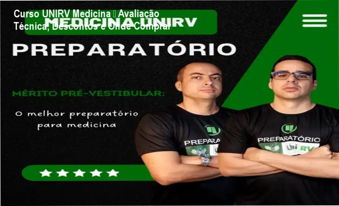 Imagem promocional do Curso Preparatório para a UNIRV Medicina mostrando oferta com cupom de desconto