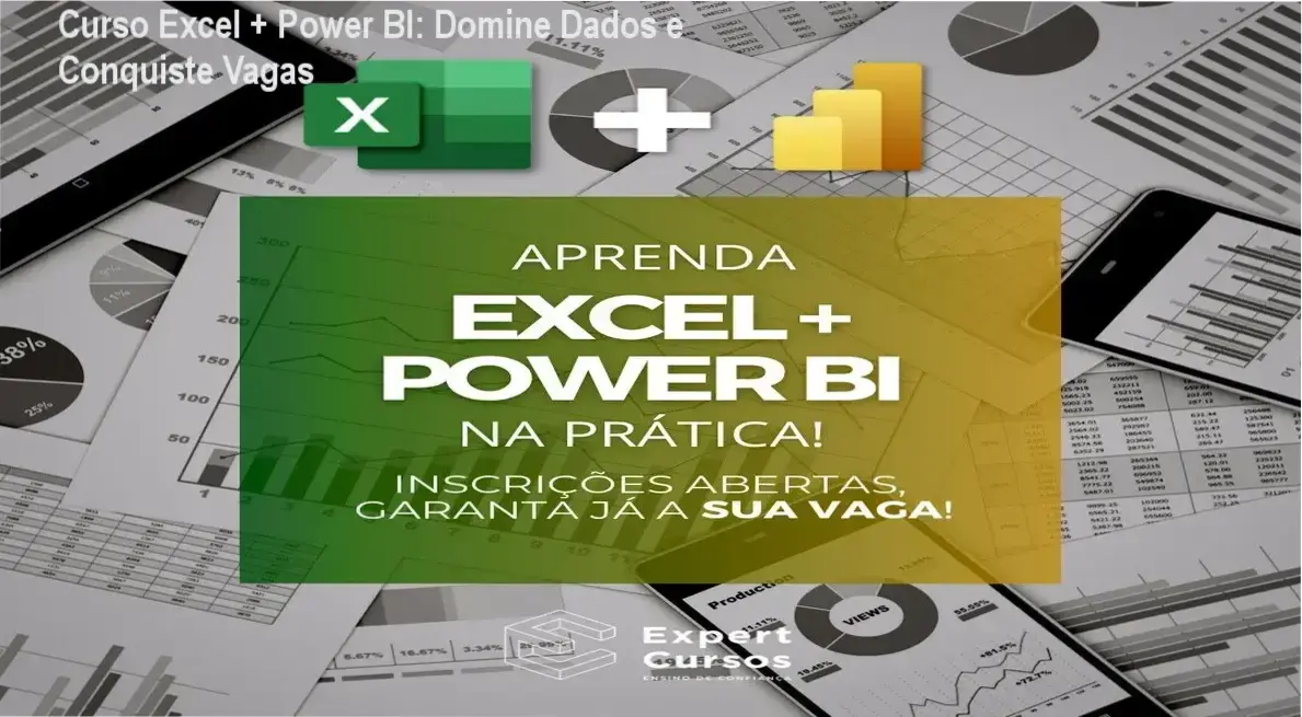 Banner promocional do Curso de Excel e Power BI com destaque para preço e benefício