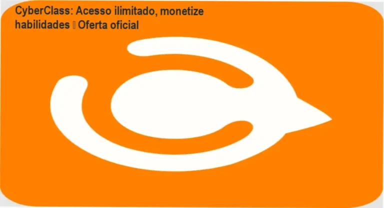 Banner do CyberClass mostrando acesso ilimitado a todos os cursos e foco em monetização