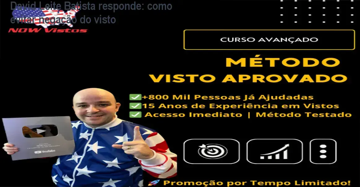 David Leite Batista apresentando o Método Visto Aprovado para candidatos ao visto americano
