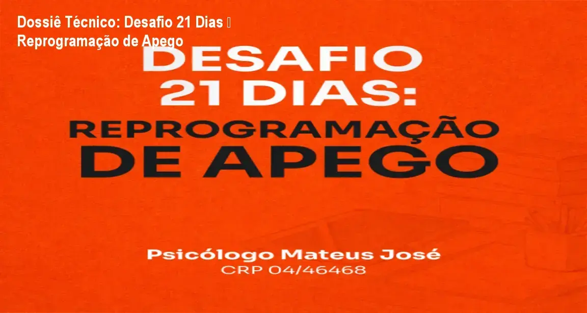 Visão geral do curso Desafio 21 Dias – Reprogramação de Apego, mostrando módulos e ferramentas de ativação emocional