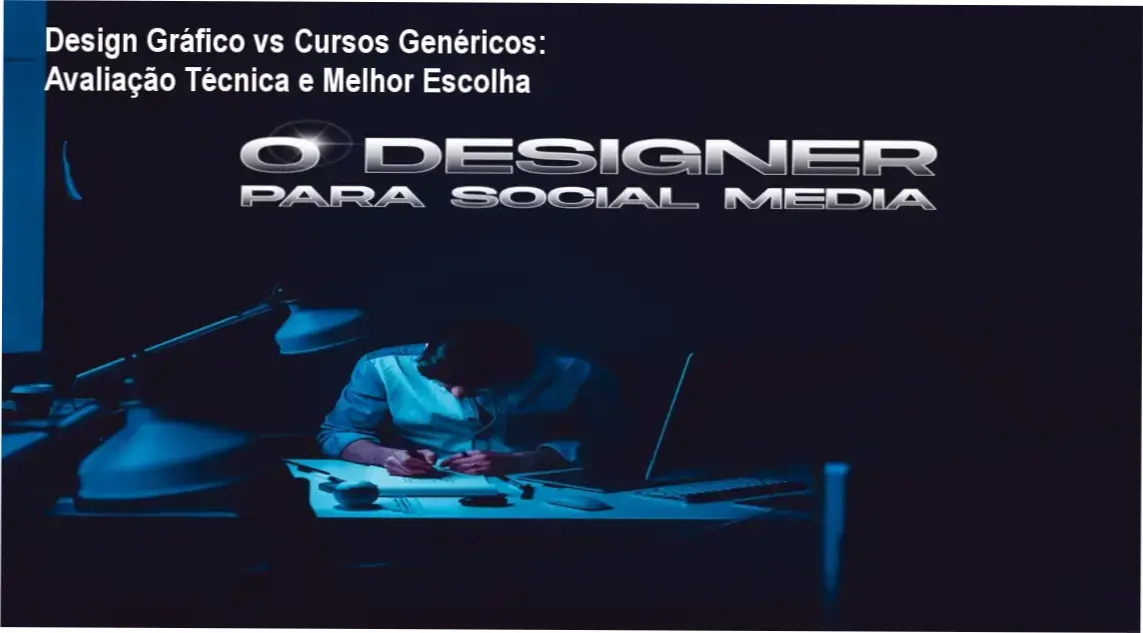 Comparativo visual entre o curso Design Gráfico - O Designer para Social Media e cursos genéricos de Photoshop