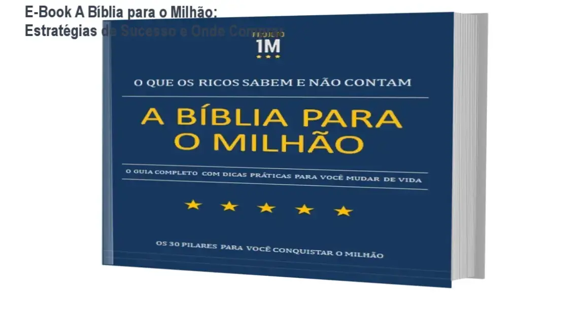 Capa do e-book A Bíblia para o Milhão destacando a promoção oficial de compra
