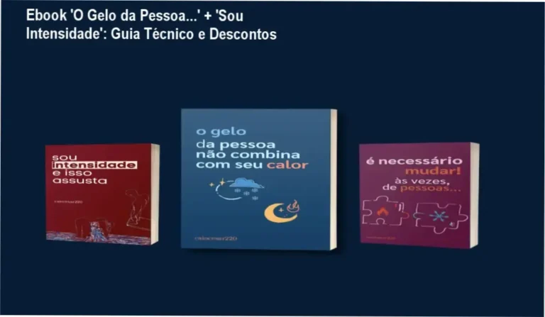Capa do ebook combo 'O gelo da pessoa...' + 'Sou intensidade' com destaque para oferta especial