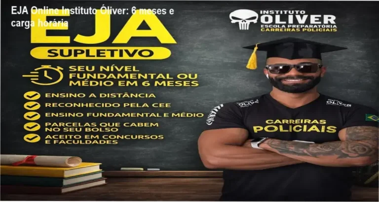 EJA Online Instituto Óliver – cronograma e carga horária para conclusão em 6 meses