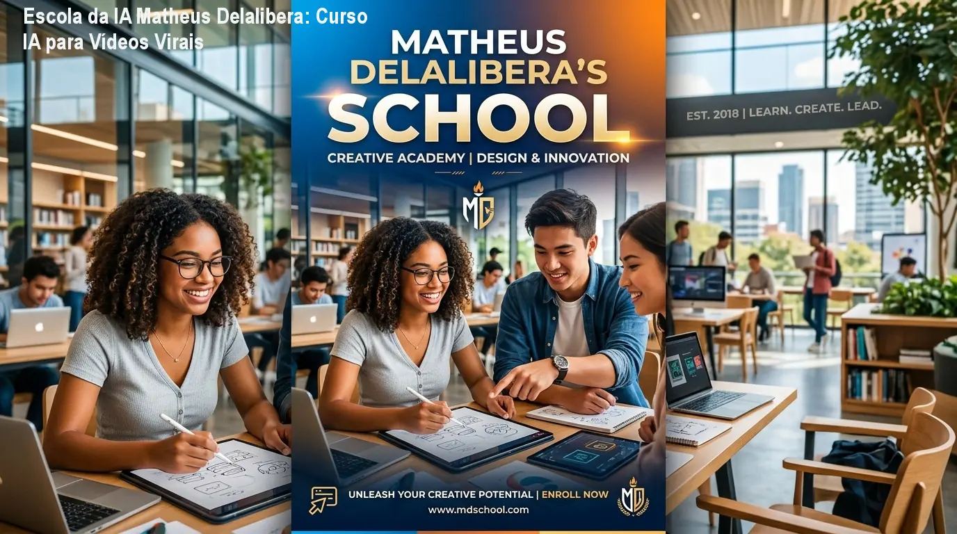 Escola da IA Matheus Delalibera: Curso IA para Vídeos Virais 1 Escola da IA Matheus Delalibera: Curso IA para Vídeos Virais