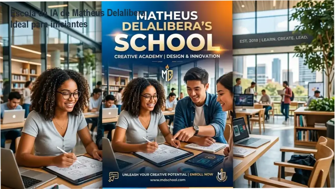 Escola da IA de Matheus Delalibera: Ideal para iniciantes 1 Escola da IA de Matheus Delalibera – investimento R$167 para dominar vídeos com IA