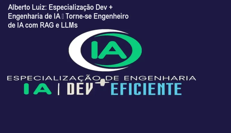 Alberto Luiz: Especialização Dev + Engenharia de IA – Torne-se Engenheiro de IA com RAG e LLMs 6 Alberto Luiz Especialização Dev + Engenharia de IA mostrando um pipeline de IA real com RAG e LLMs