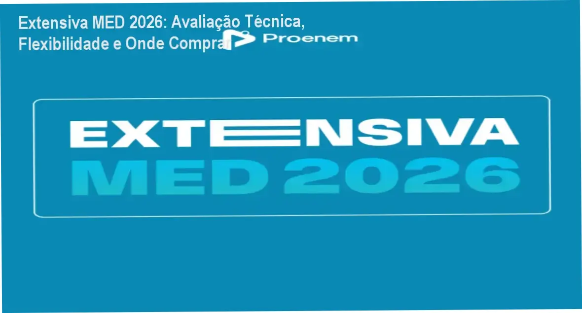 Imagem promocional da Extensiva MED 2026 mostrando flexibilidade de estudo e oferta oficial